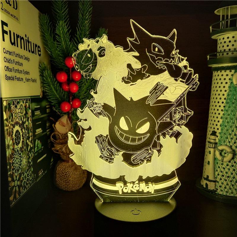 Luminária 3D LED de Pokémon - Pokémons fantasmas - monking-store